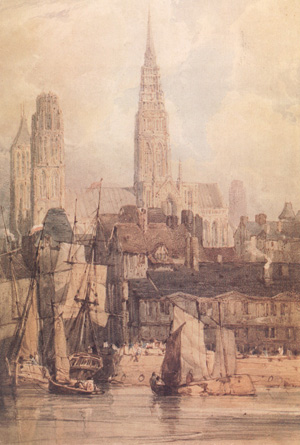 Richard Parkes Bonington Rouen from the Qualis (nn03)